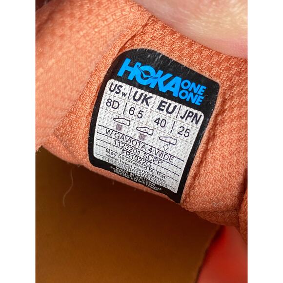 HOKA ONE ONE Gaviota 4 WIDE Women’s 8D Coral Peach Blue Running Shoes - Picture 8 of 11